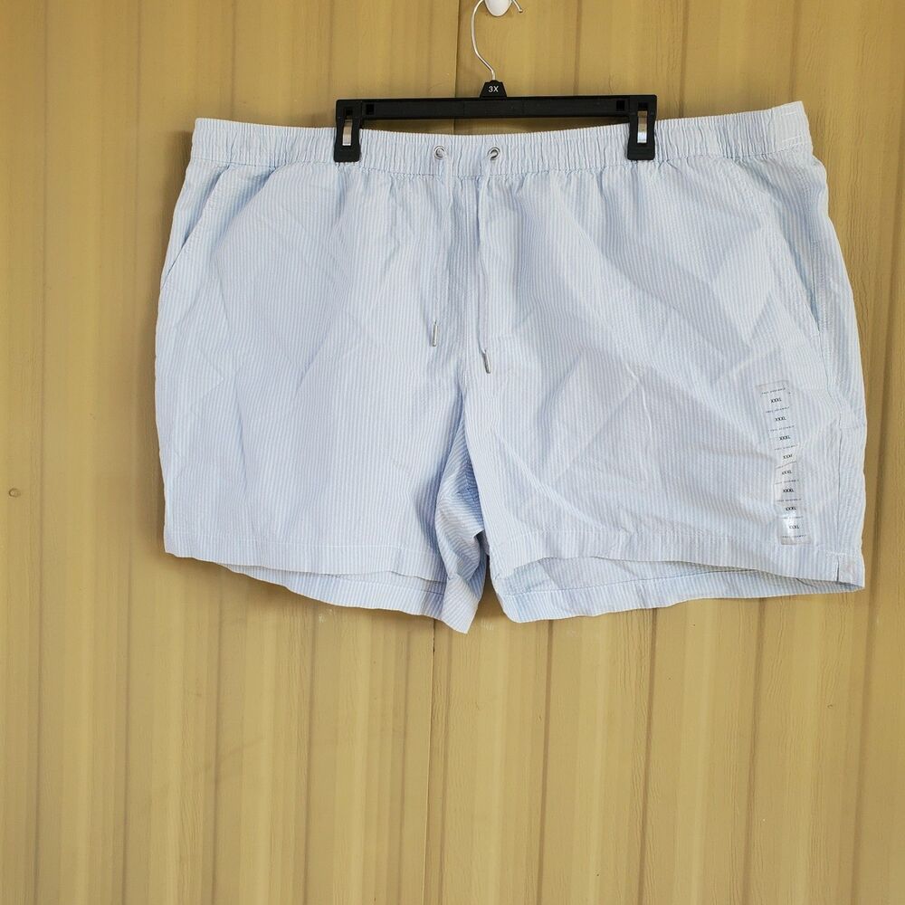 Free Assembly Mens & Big Mens Skyway Blue Stripe Seersucker Vacation Size XXXL